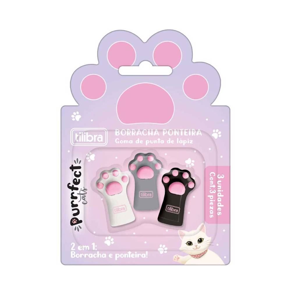 Borracha Ponteira Purrfect Tilibra - 3 Unidades