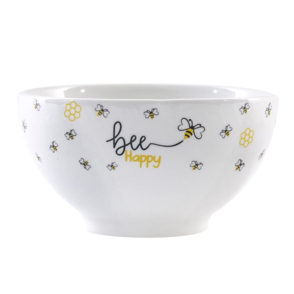 Bowl De Porcelana Honey Hauskraft 440 Ml - Bee Happy