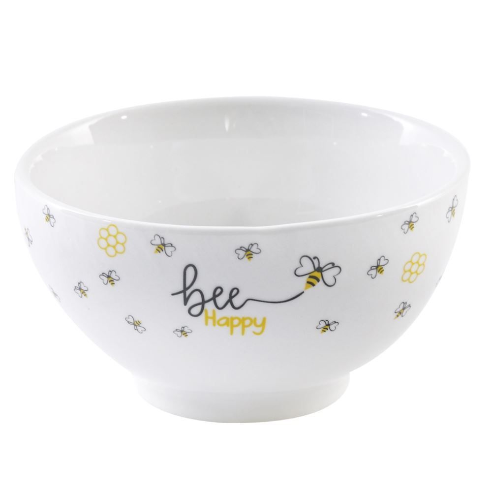 Bowl De Porcelana Honey Hauskraft 440 Ml - Bee Happy