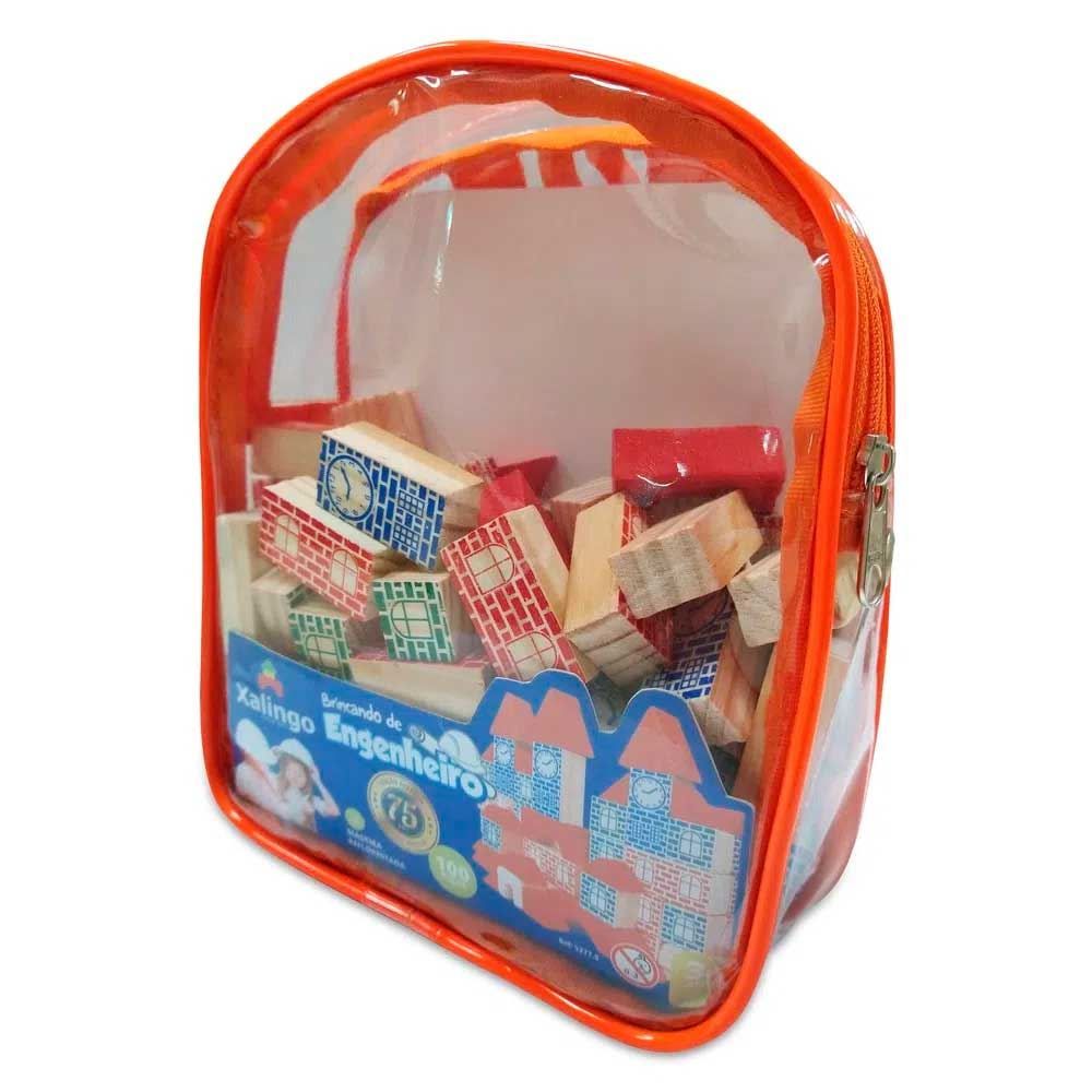 Brincando De Engenheiro Minha Mochilinha 100 Peças Xalingo - 52779