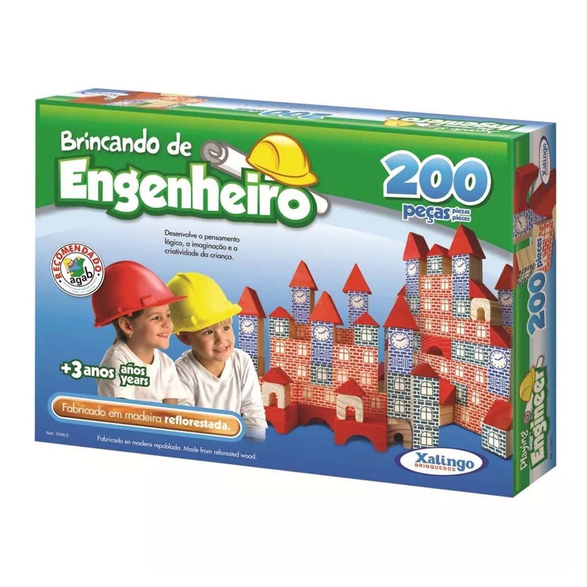 Brincando de Engenheiro 200 peças Xalingo - Colorido