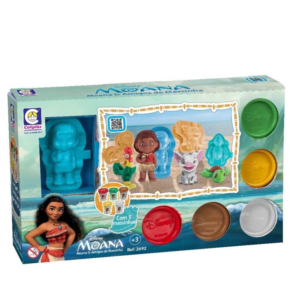 Brinquedo De Massinha Moana E Amigos Disney Cotiplás - 2692