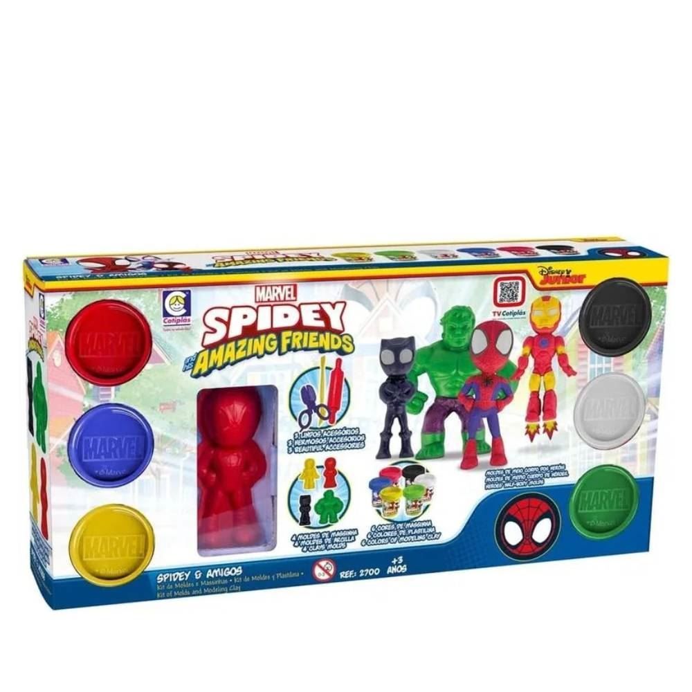 Brinquedo Massinha De Modelar Marvel Spidey E Amigos Cotiplás - 2700
