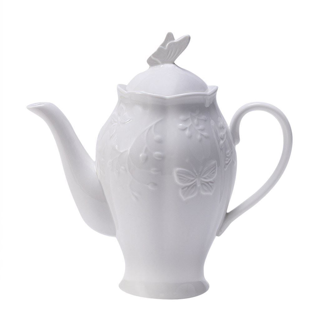 Bule De Porcelana Lyor Butterfly 1 Litro - Branco
