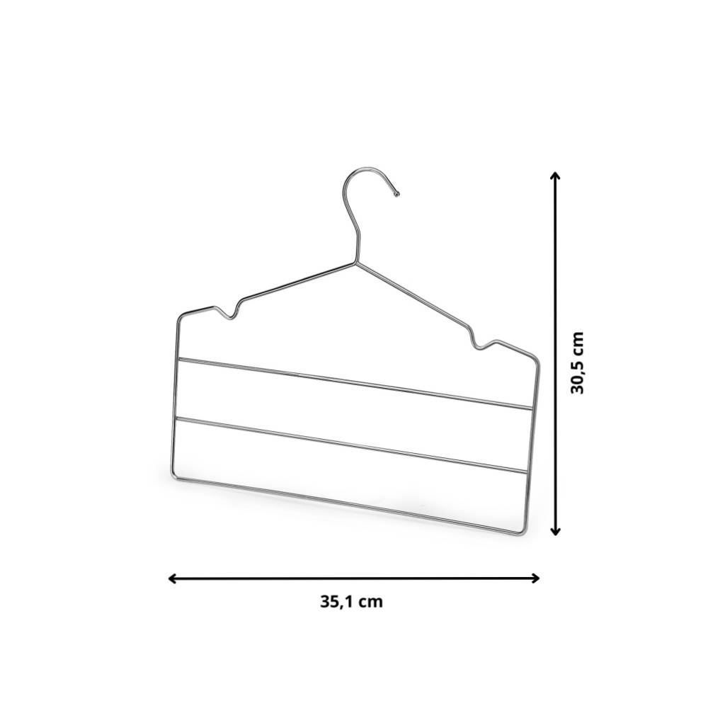 Cabide Triplo Com Cavas Para Calça Arthi - Cromado