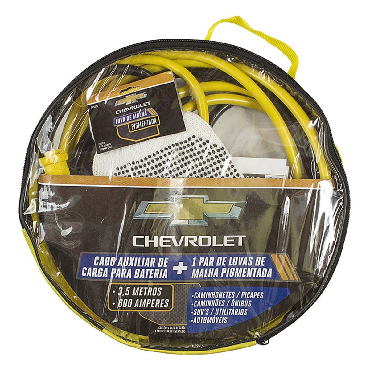 Cabo Auxiliar De Carga Para Bateria 600A Com Luvas 3,5M Chevrolet - GM9000