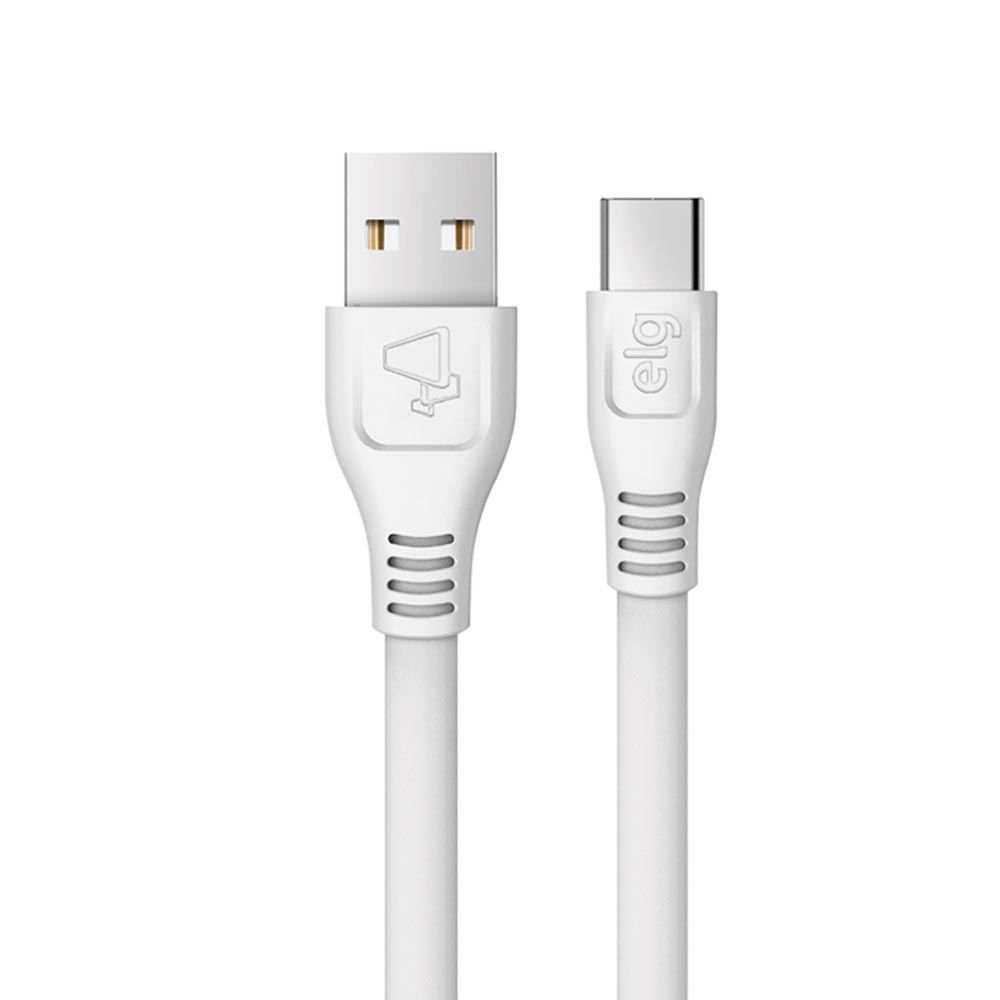 Cabo Flat USB Tipo-C 2 Metros ELMC20WH ELG - Branco