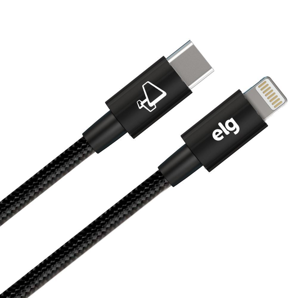 Cabo Usb Tipo-C Para Lightningi Preto Elg Recarga E Sincronização