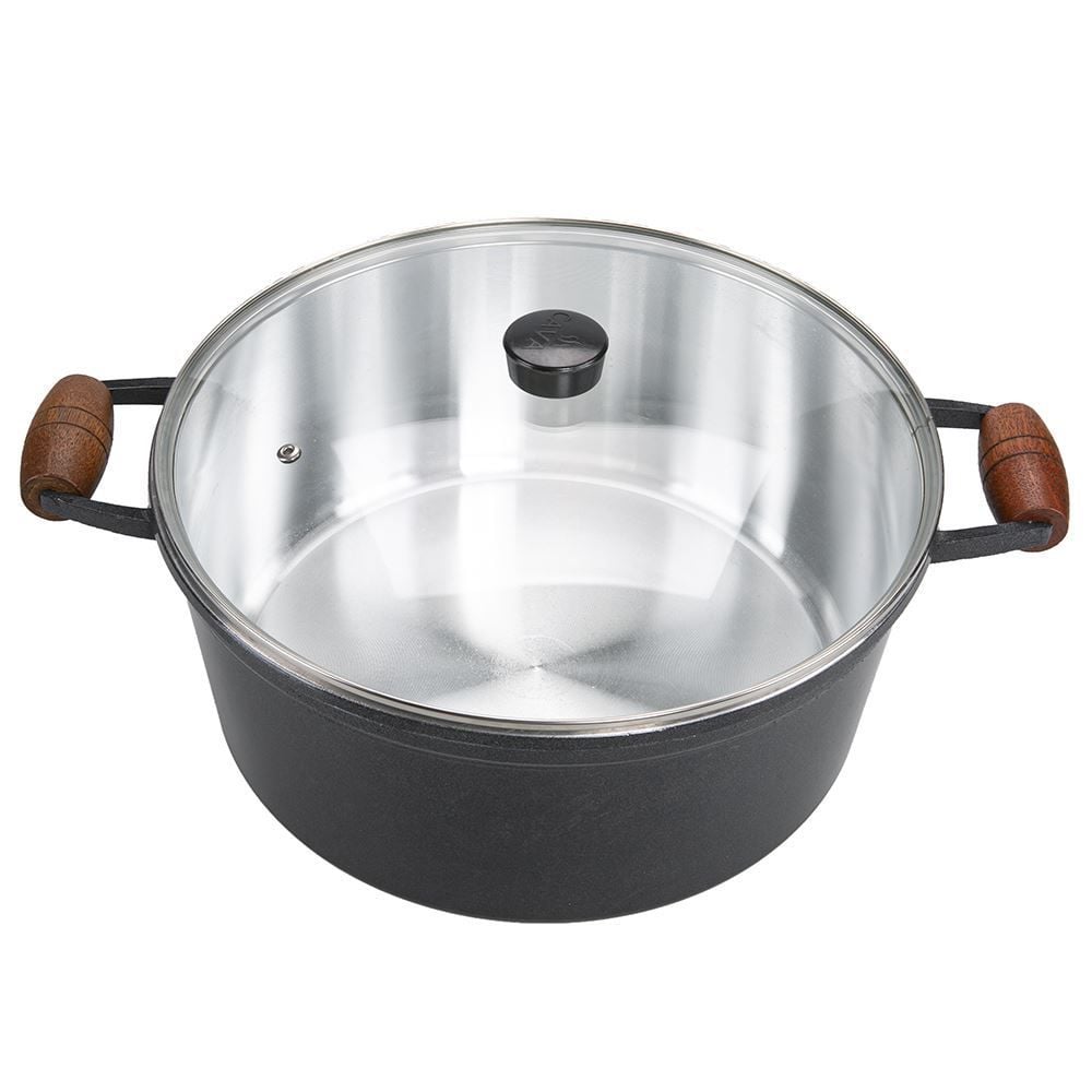 Caçarola Fundida Com Alças E Tampa Cava N32 10,6 Litros - Grafite