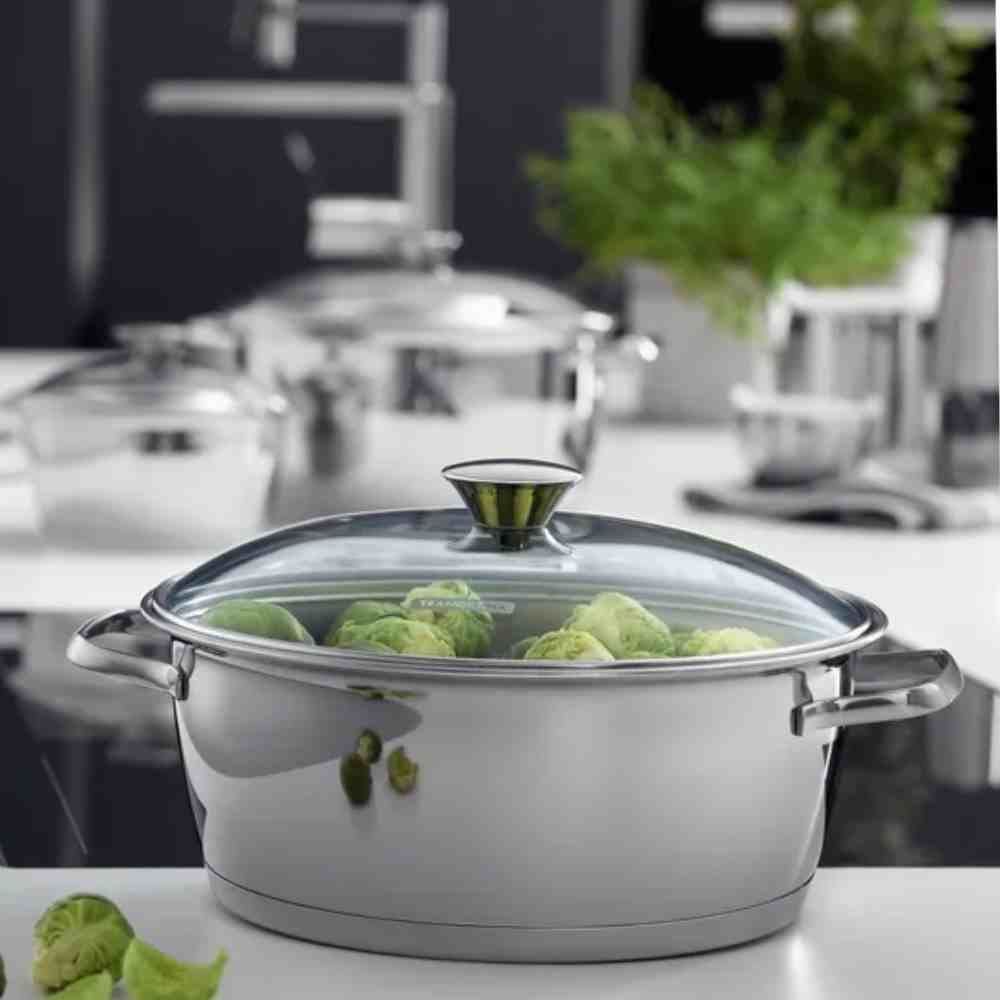 Caçarola Tramontina De Indução Inox Com Tampa Vidro 3,3L - Allegra