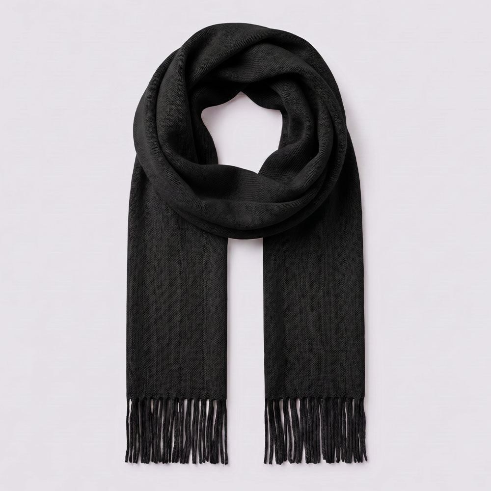 Cachecol Feminino Liso Com Franjas Boby Blues