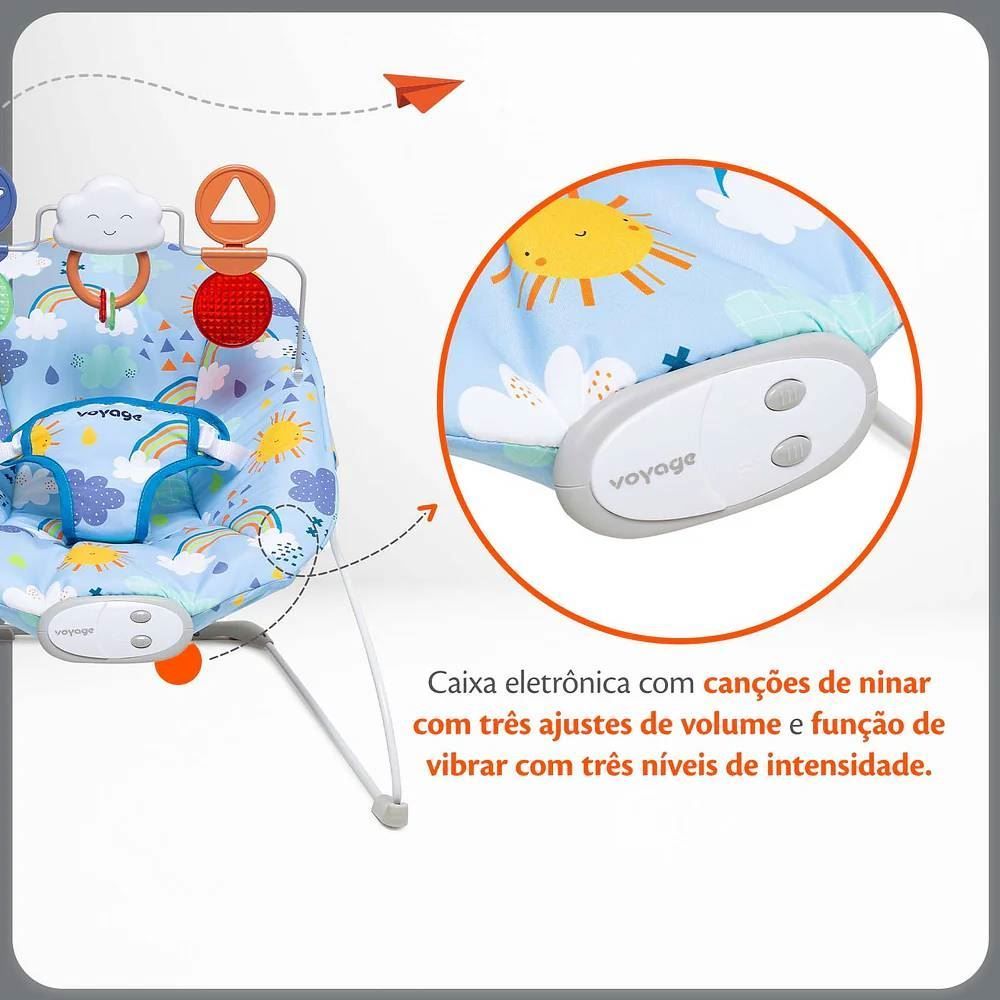 Cadeira De Descanso Bouncer Relax Com Brinquedos Voyage - Azul Solar