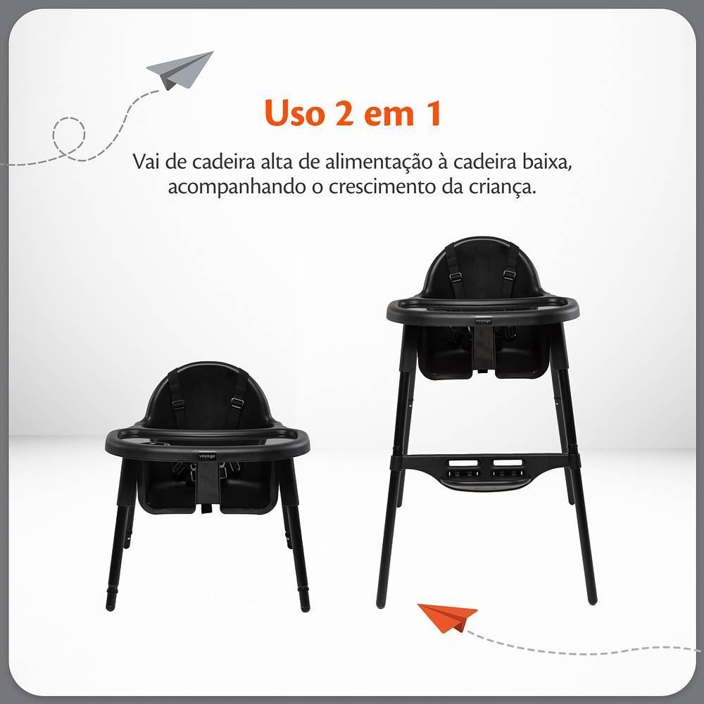 Cadeira De Refeição Macaron Voyage - Preto