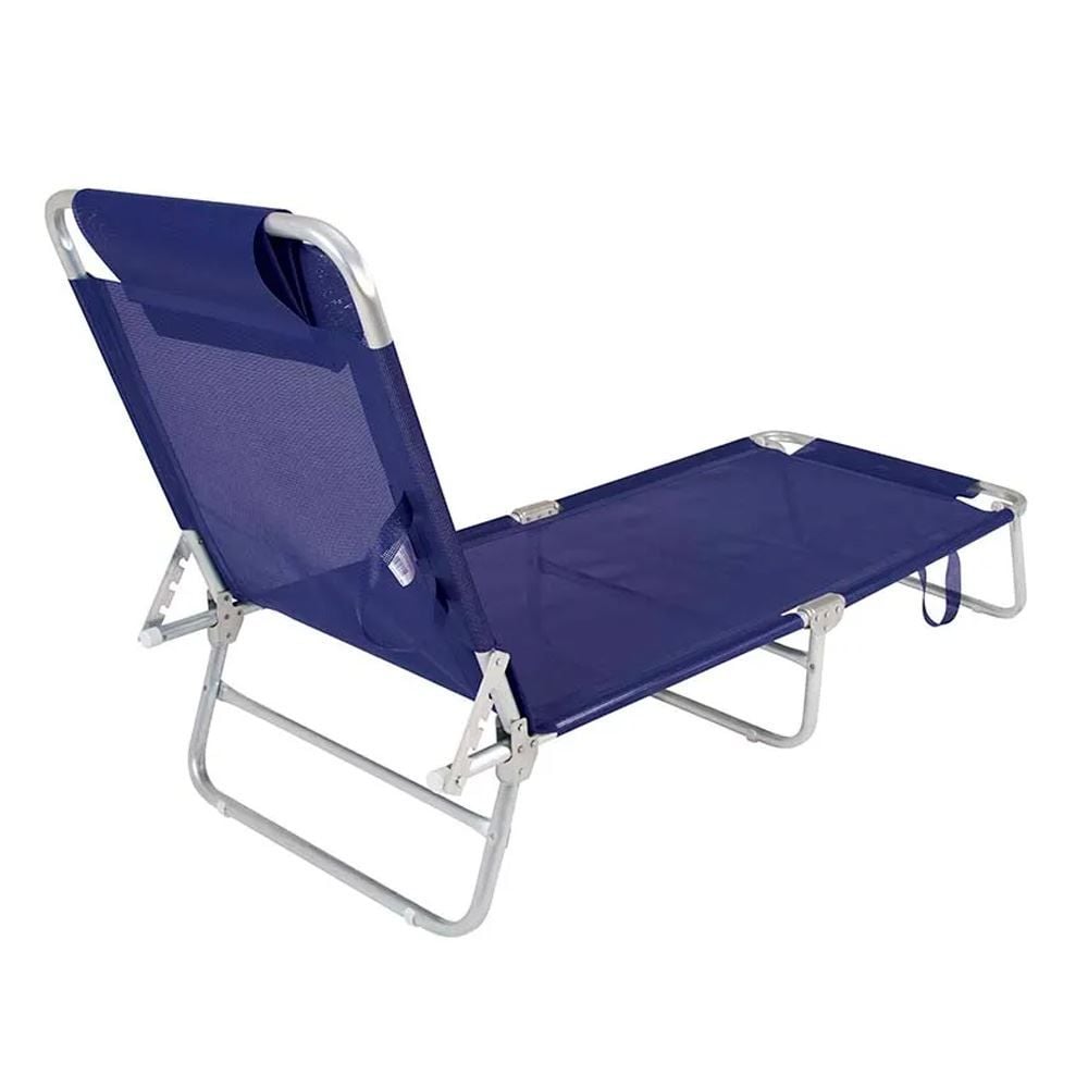 Cadeira De Praia Azul Espreguiçadeira Alumínio Mor - 2701