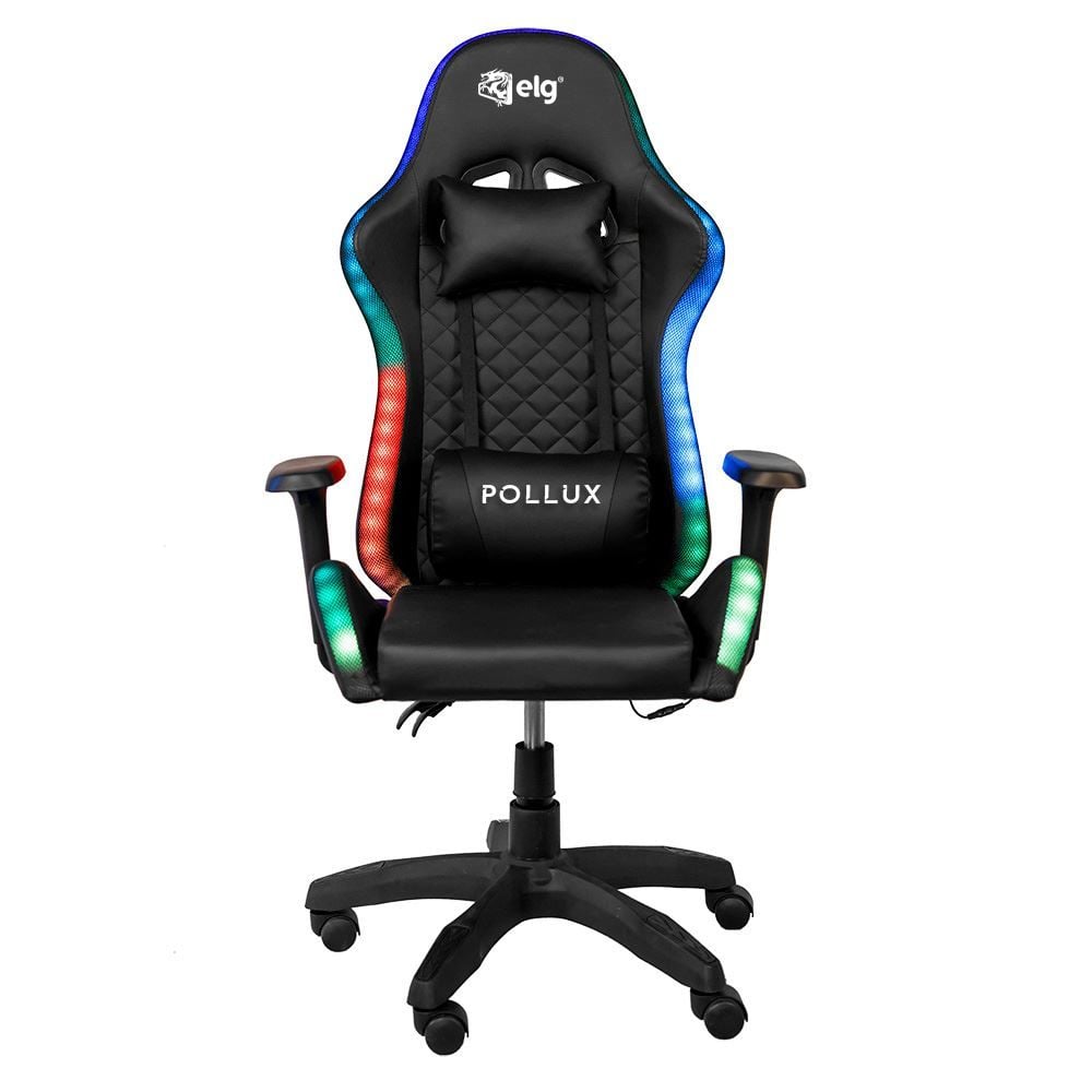 Cadeira Gamer Rgb Pollux Com Apoio Cervical Elg Braço 3D