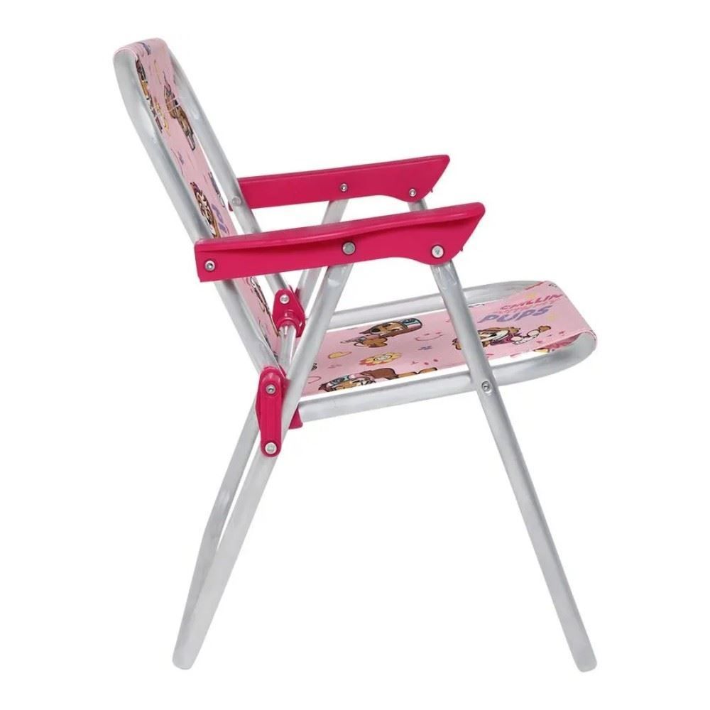 Cadeira Infantil Alumínio Patrulha Canina Bel - Rosa