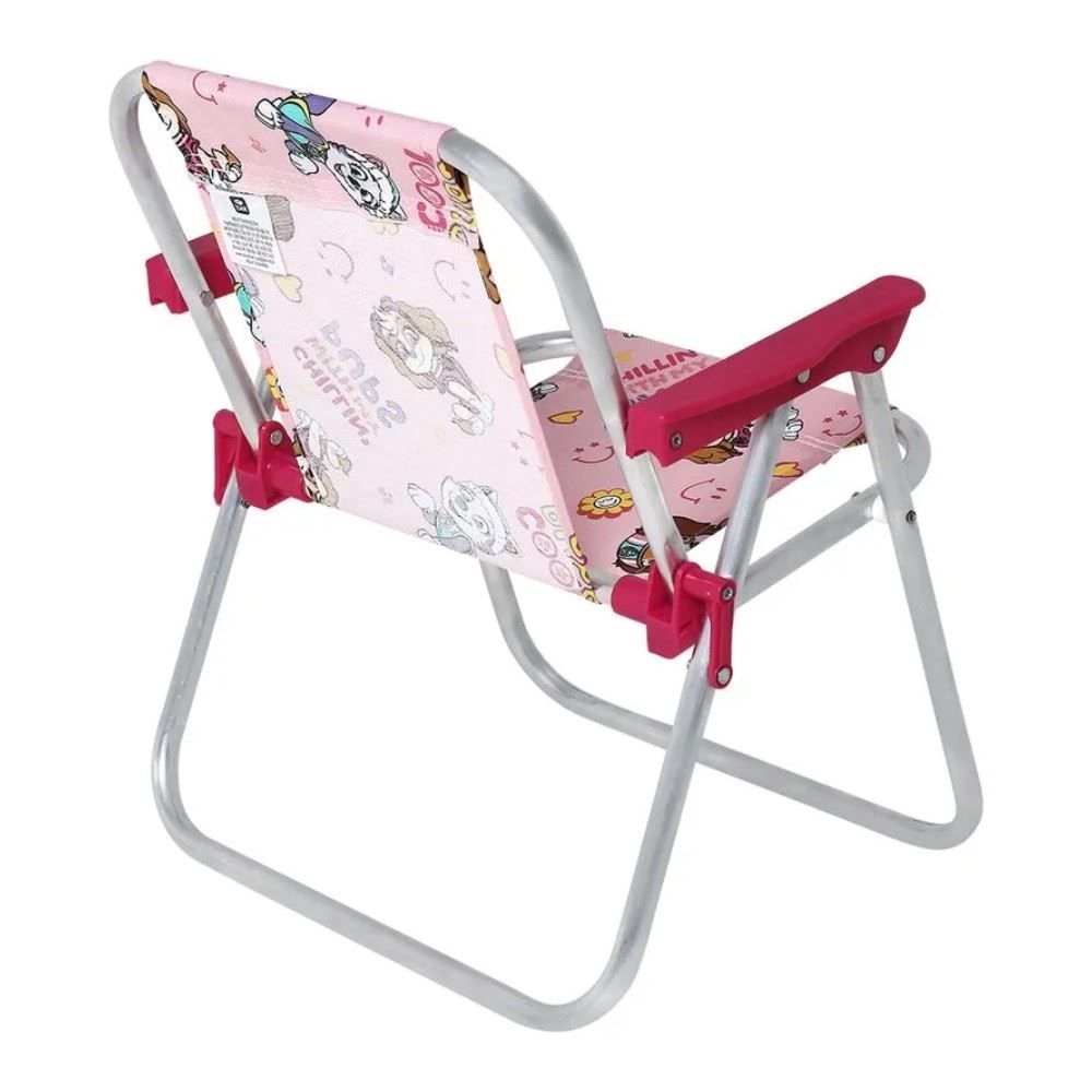 Cadeira Infantil Alumínio Patrulha Canina Bel - Rosa