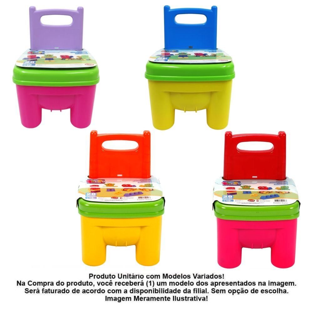 Cadeira Infantil com Blocos de Montar Dismat - Sortido