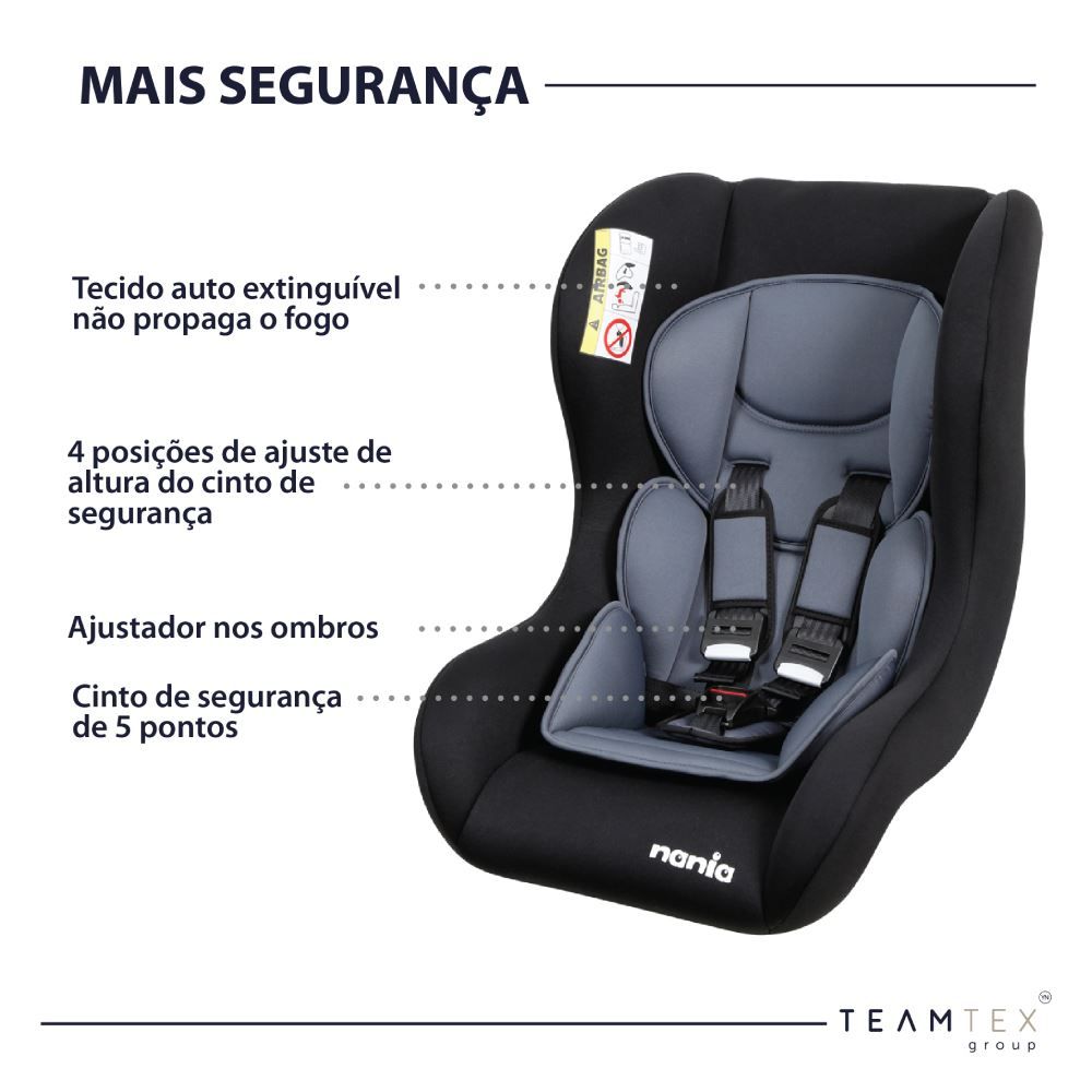 Cadeira Infantil Para Carro 0 A 25 Kg Trio Acces Nania - Preto Founce