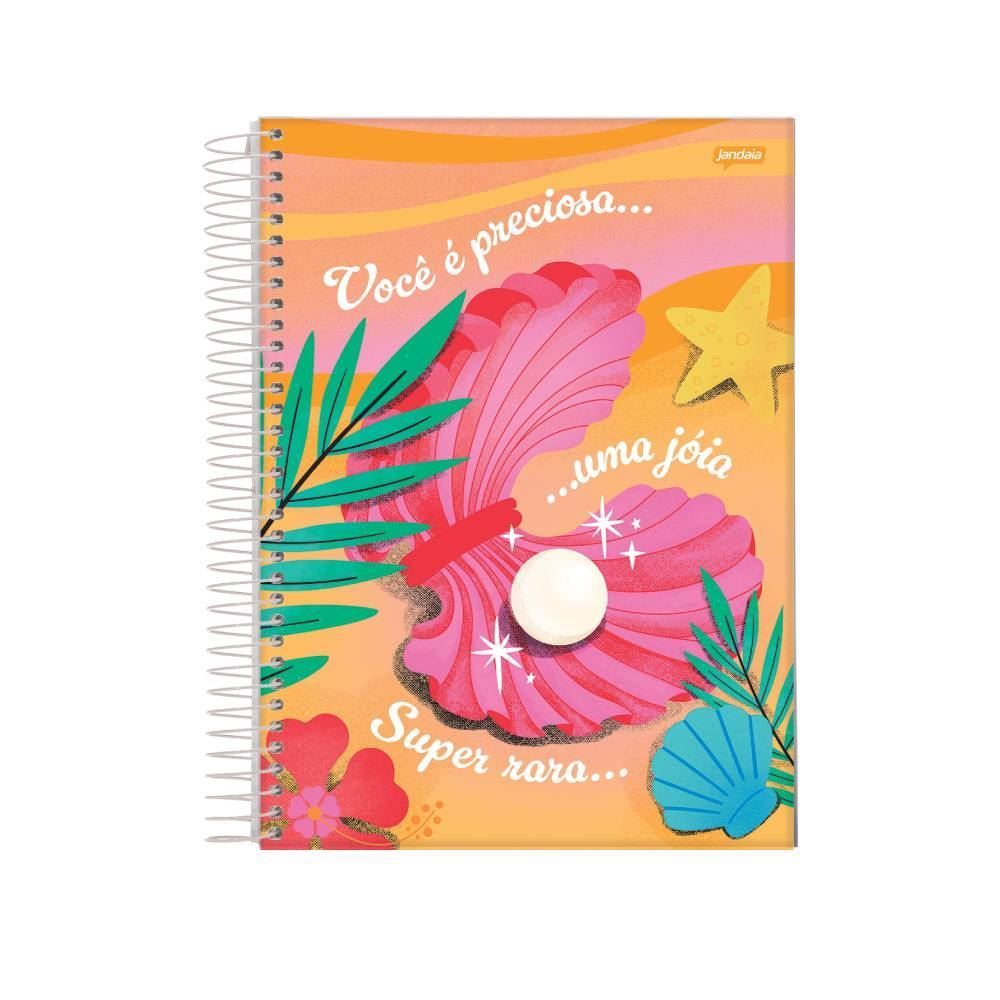 Caderno Espiral Universitário de Boa 160 Folhas Jandaia - Sortido