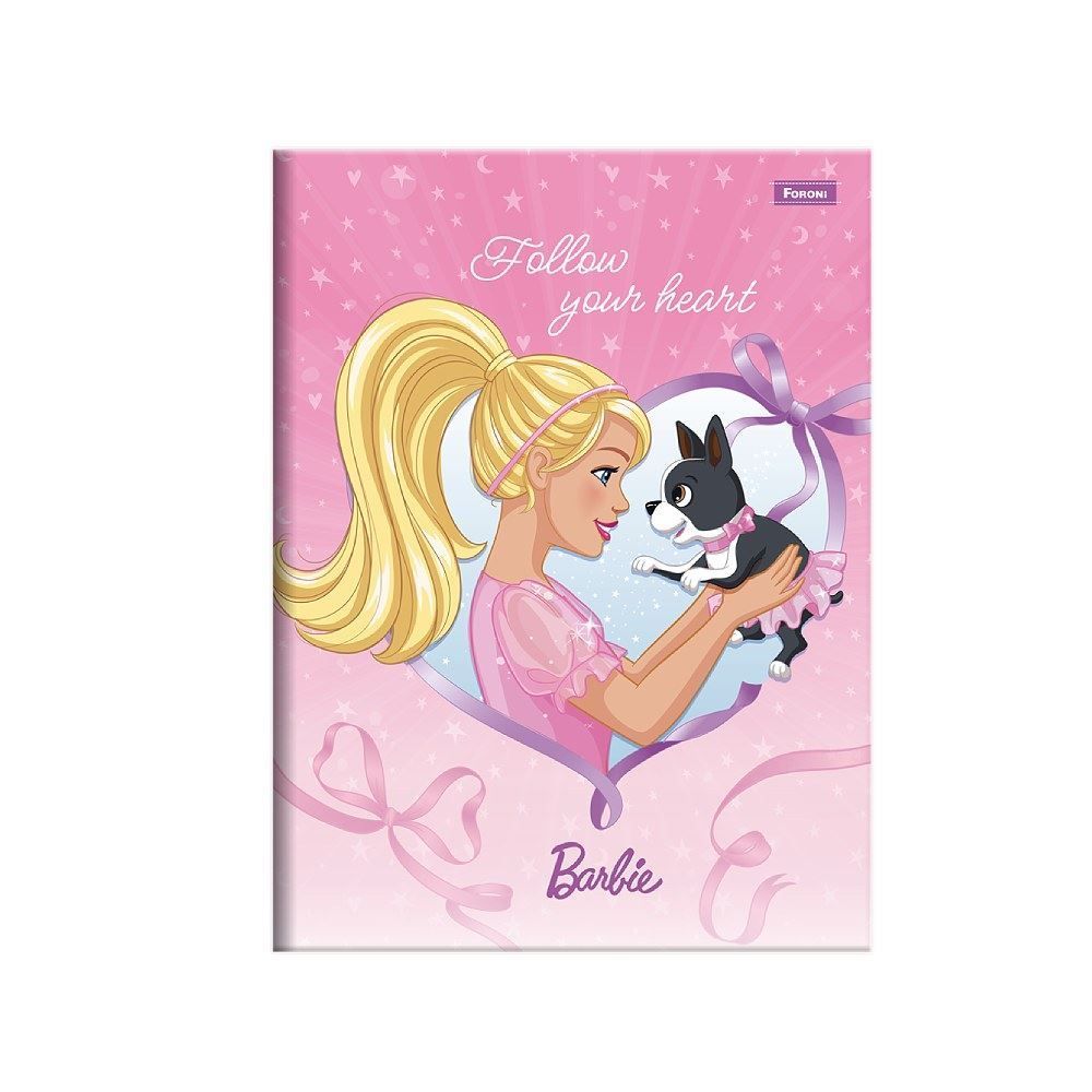 Caderno Brochura Capa Dura 1/4 Barbie Dreamtopia 80 Folhas Foroni - Sortido