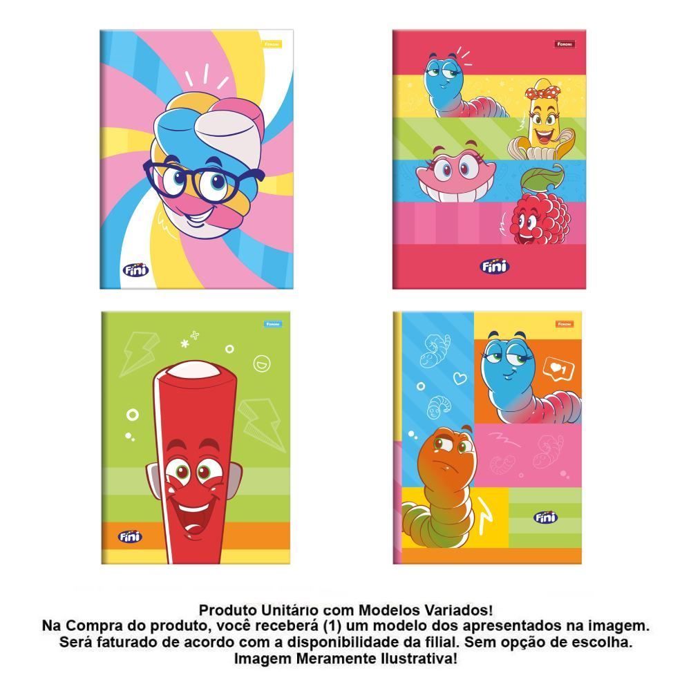 Caderno Brochura Capa Dura 1/4 Fini 80 Folhas Foroni - Sortido