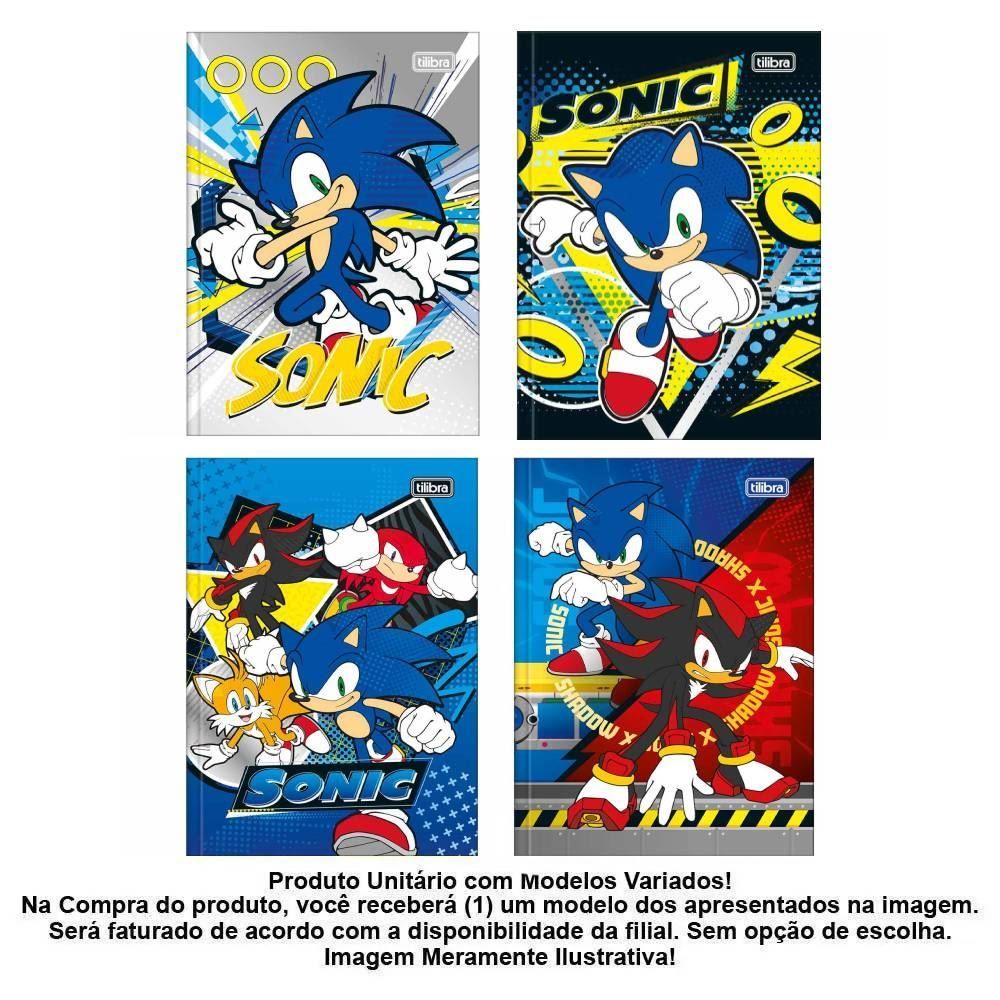 Caderno Brochura Capa Dura 1/4 Sonic 80 Folhas Tilibra - Sortido