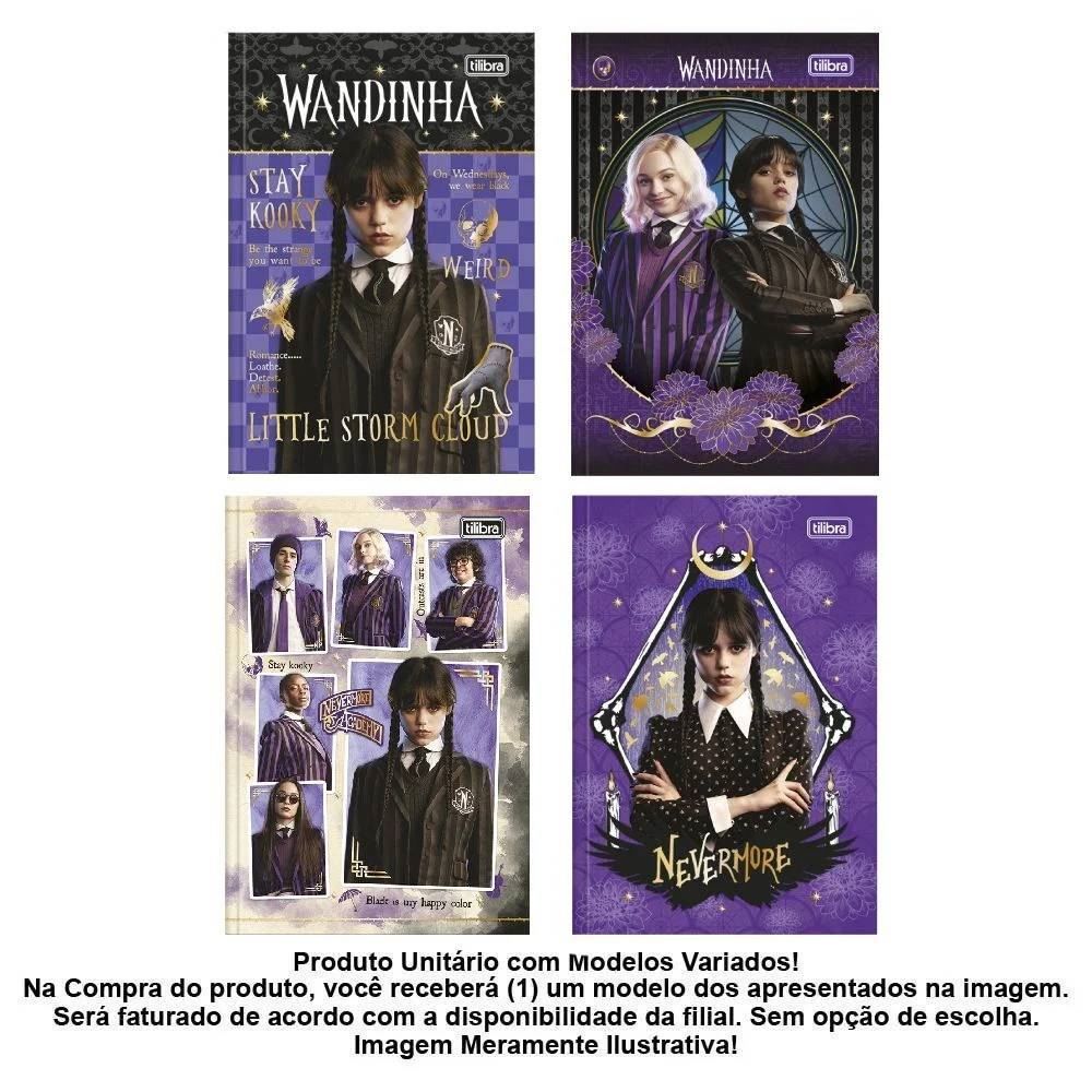 Caderno Brochura Capa Dura 1/4 Wandinha 80 Folhas Tililbra - Sortido
