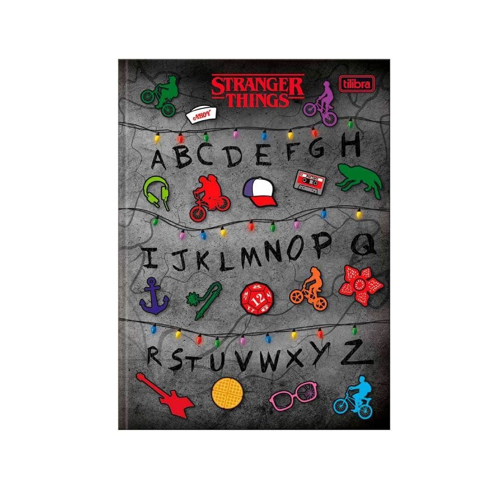 Caderno Brochura Capa Dura Colegial Stranger Things 160 Folhas Tilibra - Sortido