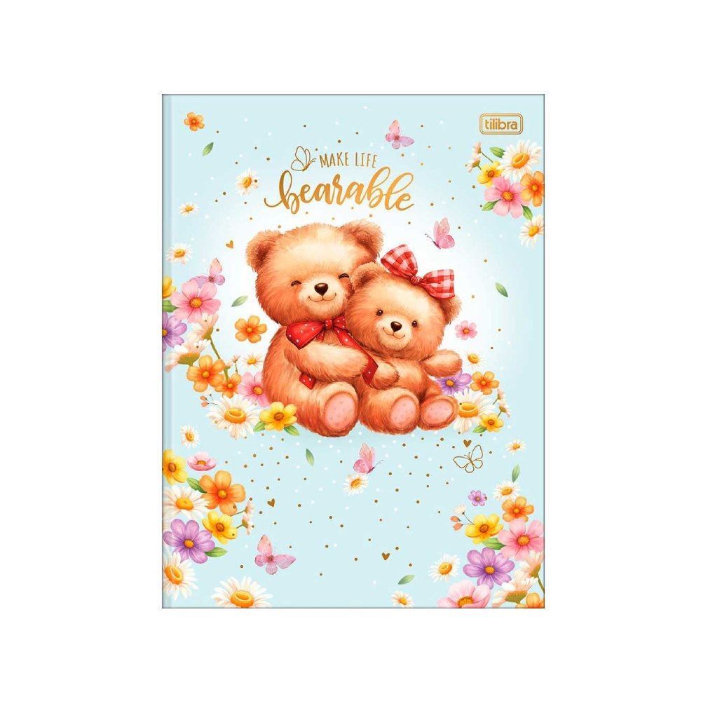 Caderno Brochura Capa Dura Universitário Love Bears 80 Folhas Tilibra - Sortido