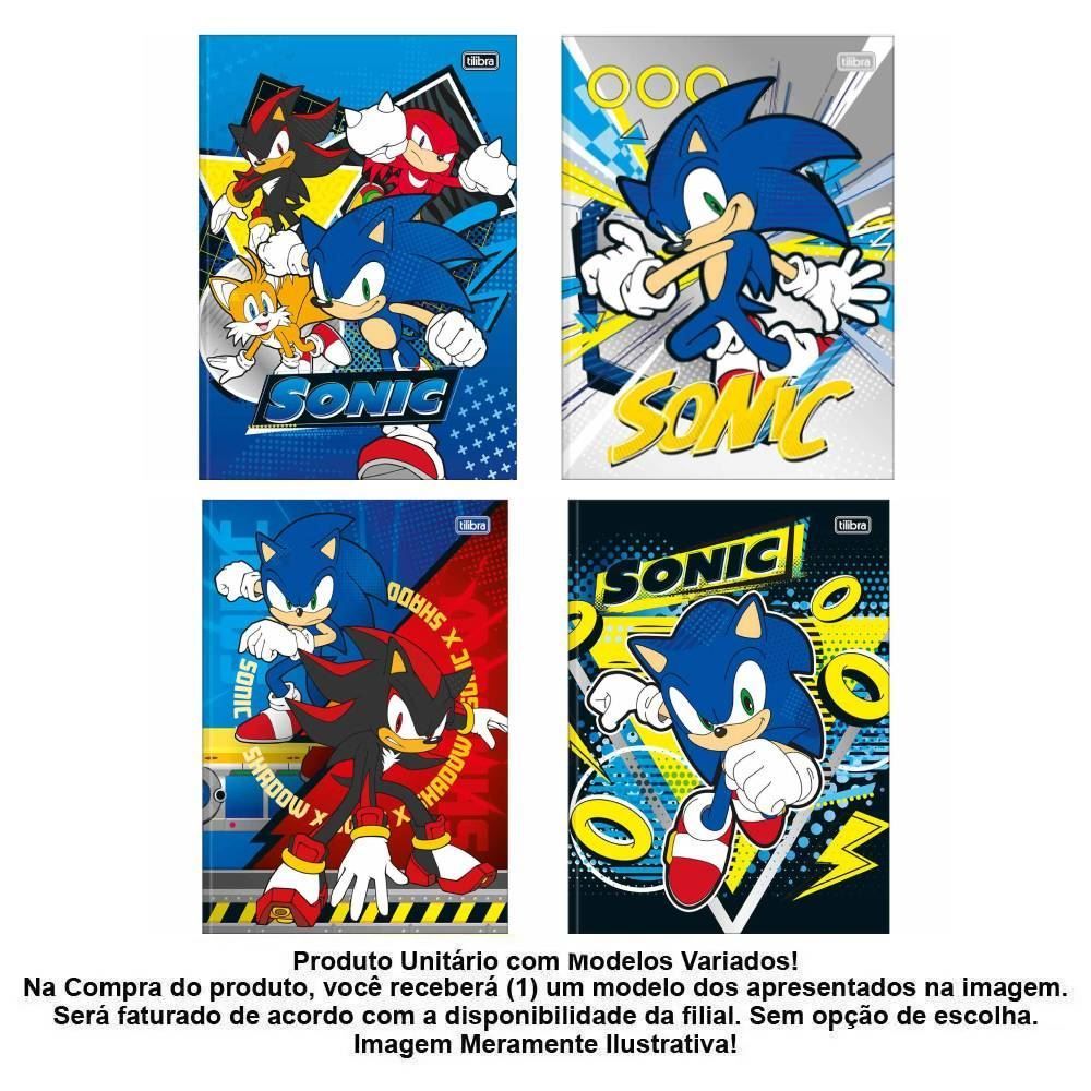 Caderno Brochura Capa Dura Universitário Sonic 80 Folhas Tilibra - Sortido