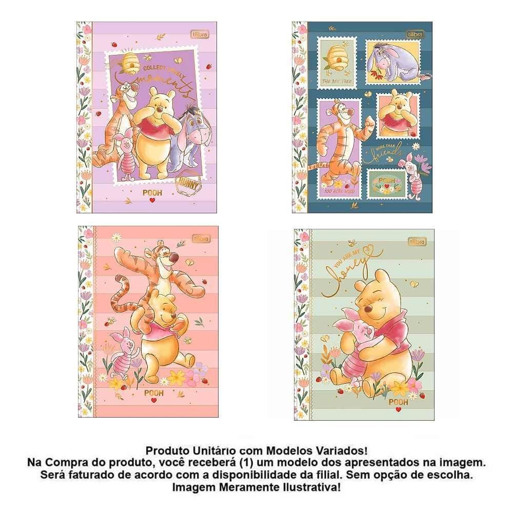 Caderno Brochura Capa Dura Ursinho Pooh 80 Folhas Tilibra - Sortido