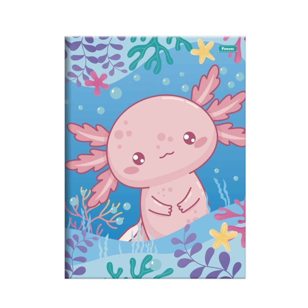 Caderno Brochura Costurado 1/4 Axolove 80 Folhas Foroni - Sortido