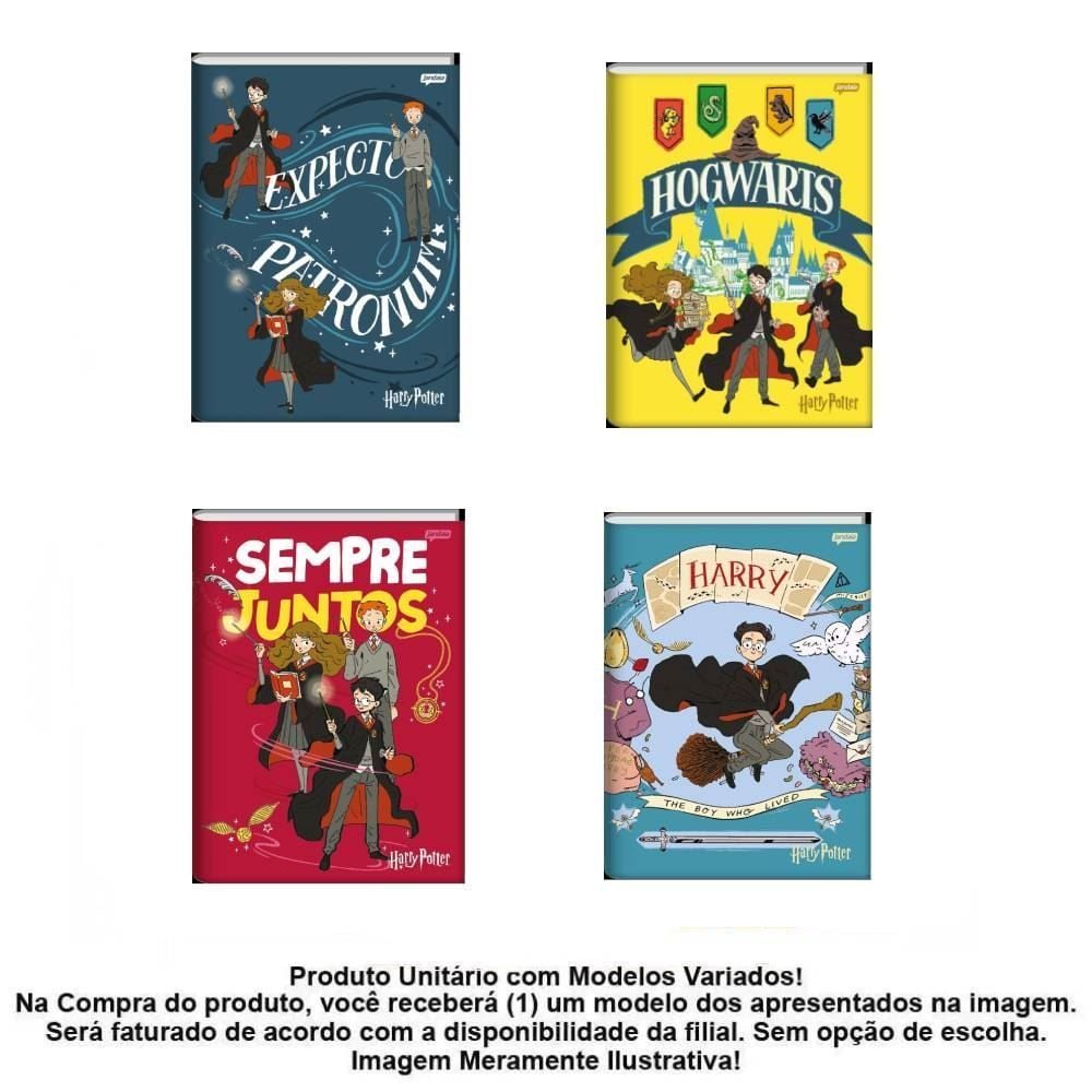 Caderno Brochura Harry Potter 96 Folhas Jandaia - Sortido