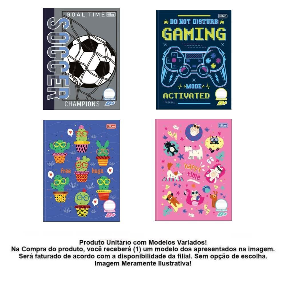 Caderno Caligrafia Brochura Capa Dura D+ 40 Folhas Tilibra - Sortido