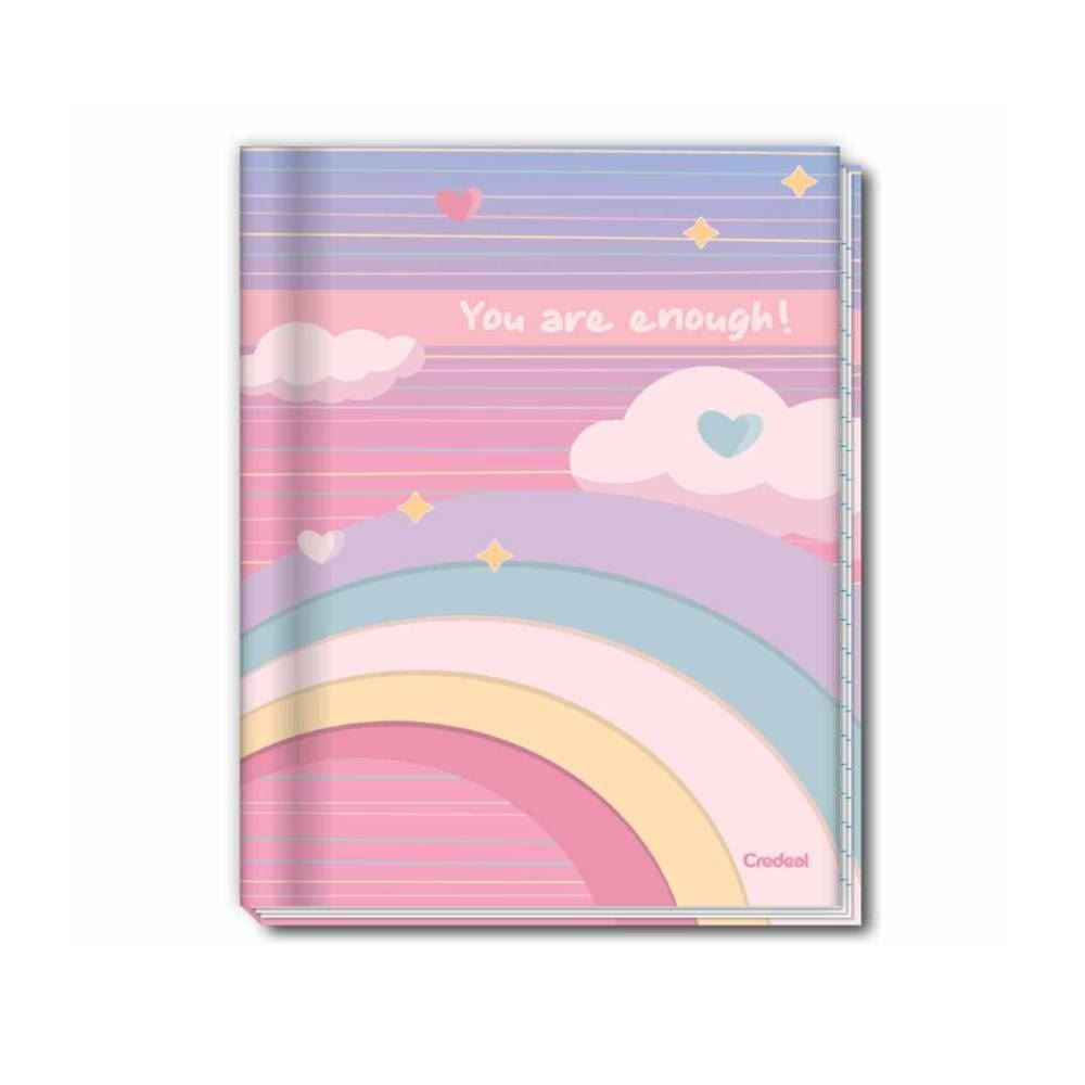 Caderno Capa Dura 1/4 Arco Íris 80 Folhas Credeal - Sortido