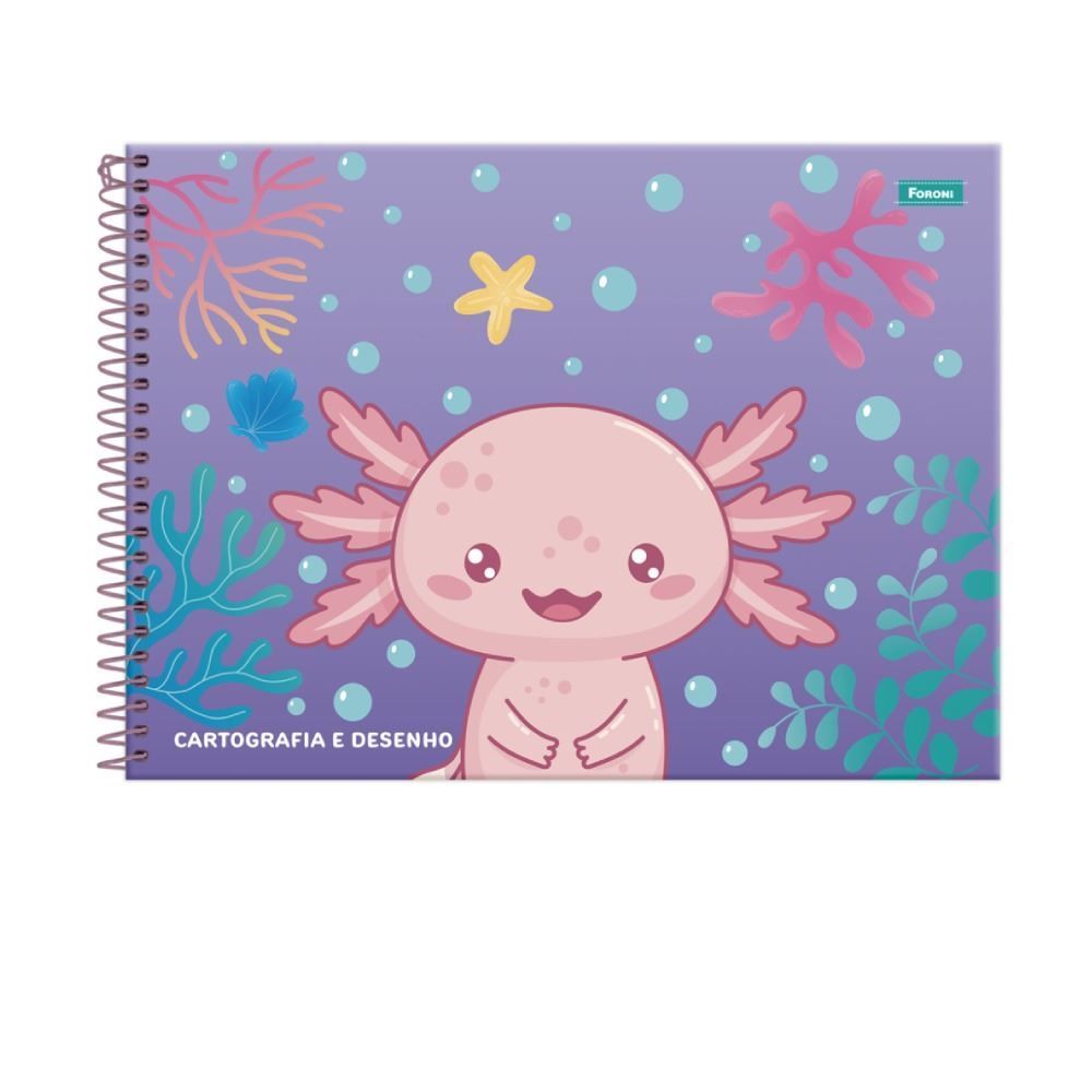 Caderno Cartografia Capa Dura Axolove 80 Folhas Foroni - Sortido