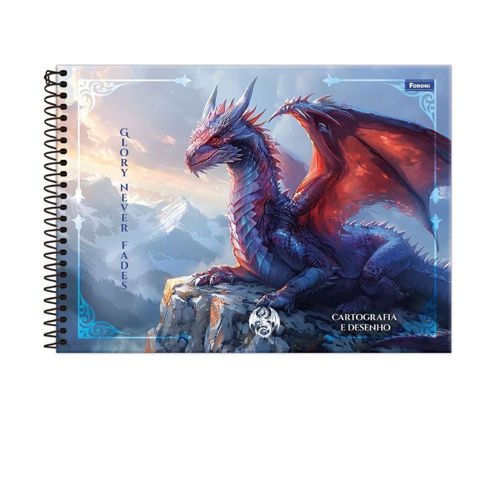 Caderno Cartografia Capa Dura Drakos 80 Folhas Foroni - Sortido