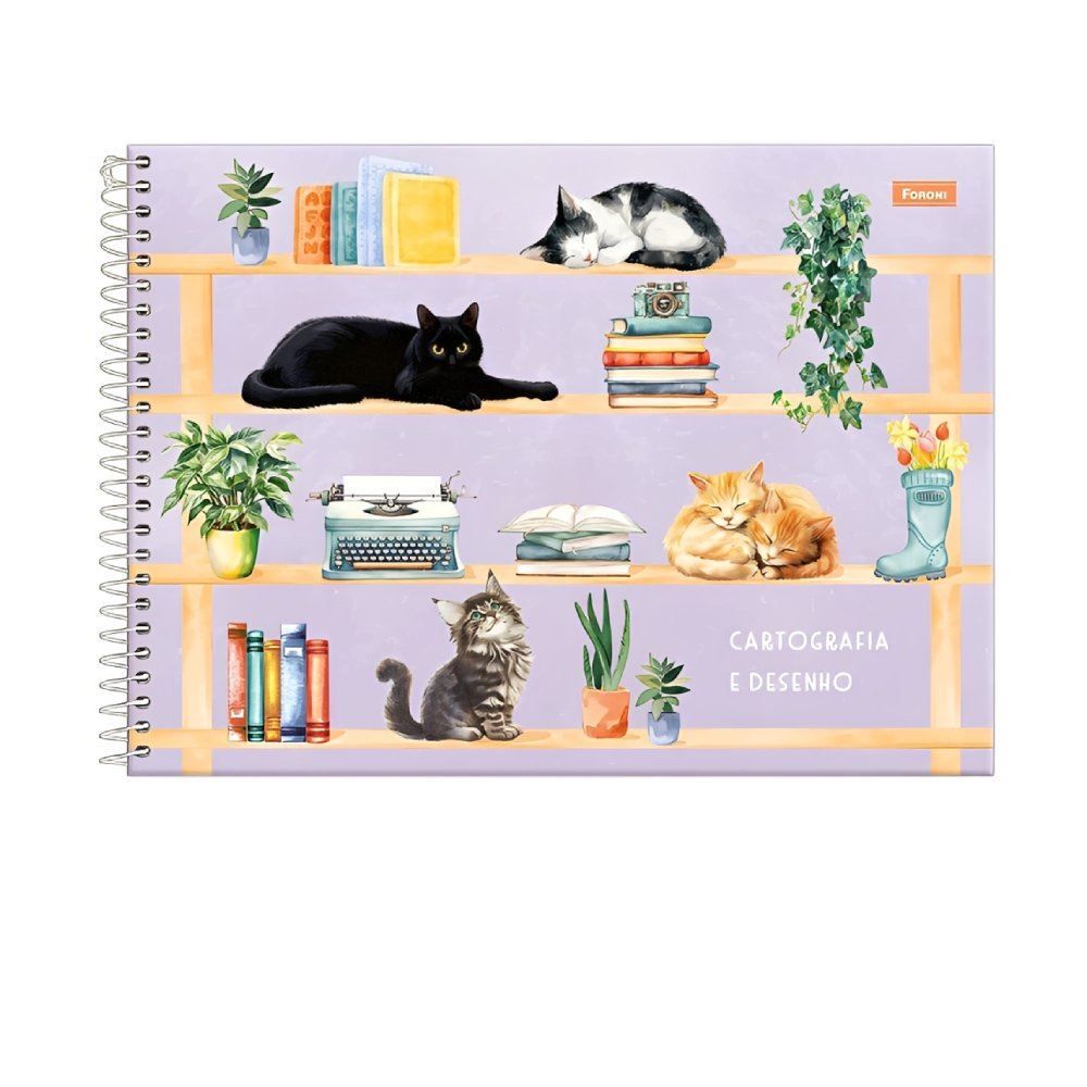 Caderno Cartografia Capa Dura Furfriends 80 Folhas Foroni - Sortido