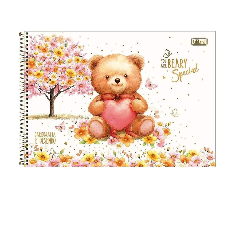 Caderno Cartografia Capa Dura Love Bears 80 Folhas Tilibra - Sortido