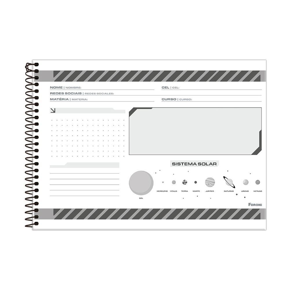 Caderno Cartografia Capa Dura Spacefly 80 Folhas Foroni - Sortido