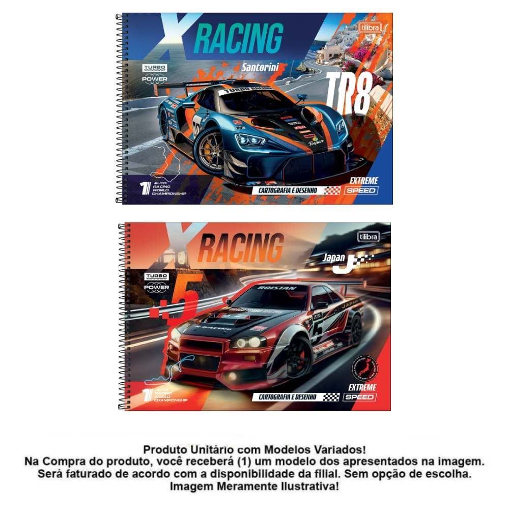 Caderno Cartografia e Desenho Espiral X-Racing 80 Folhas Tilibra - Sortido 