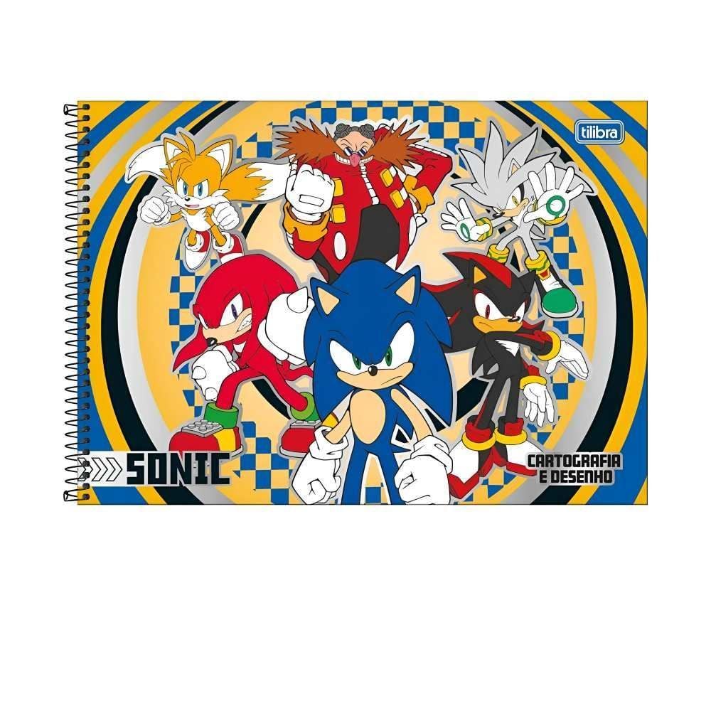 Caderno Cartografia e Desenho Capa Dura Sonic 80 Folhas Tilibra - Sortido