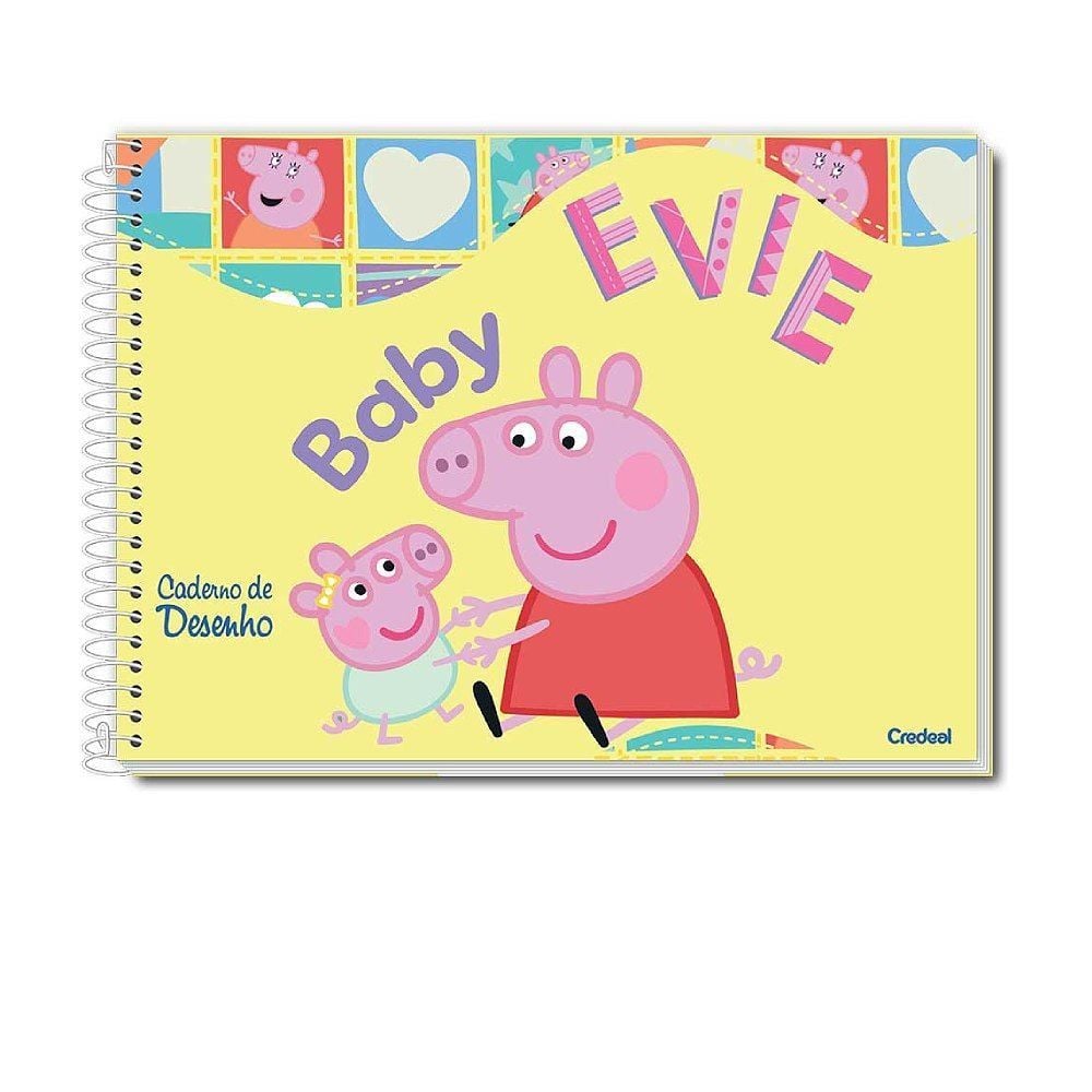 Caderno Cartografia e Desenho Peppa Pig 80 Folhas Credeal - Sortido