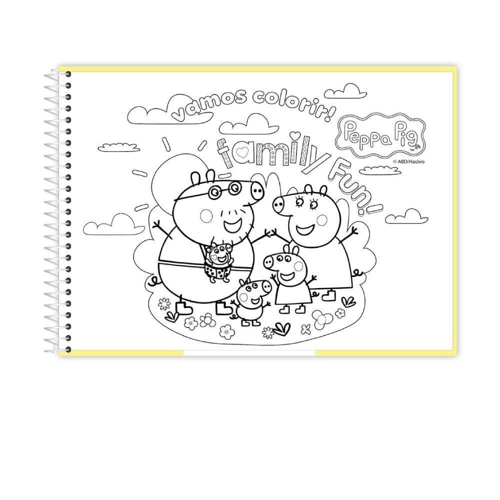 Caderno Cartografia e Desenho Peppa Pig 80 Folhas Credeal - Sortido
