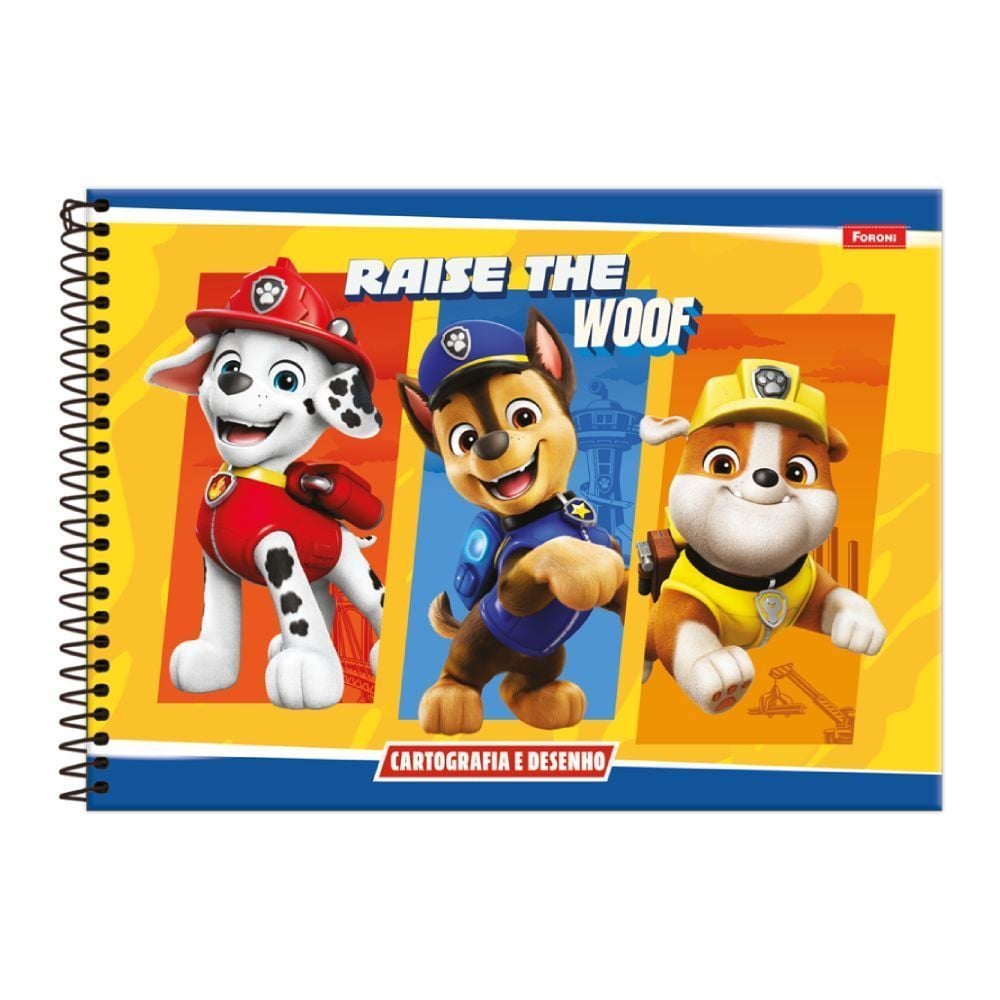 Caderno Cartografia Patrulha Canina 80 Folhas Foroni - Sortido