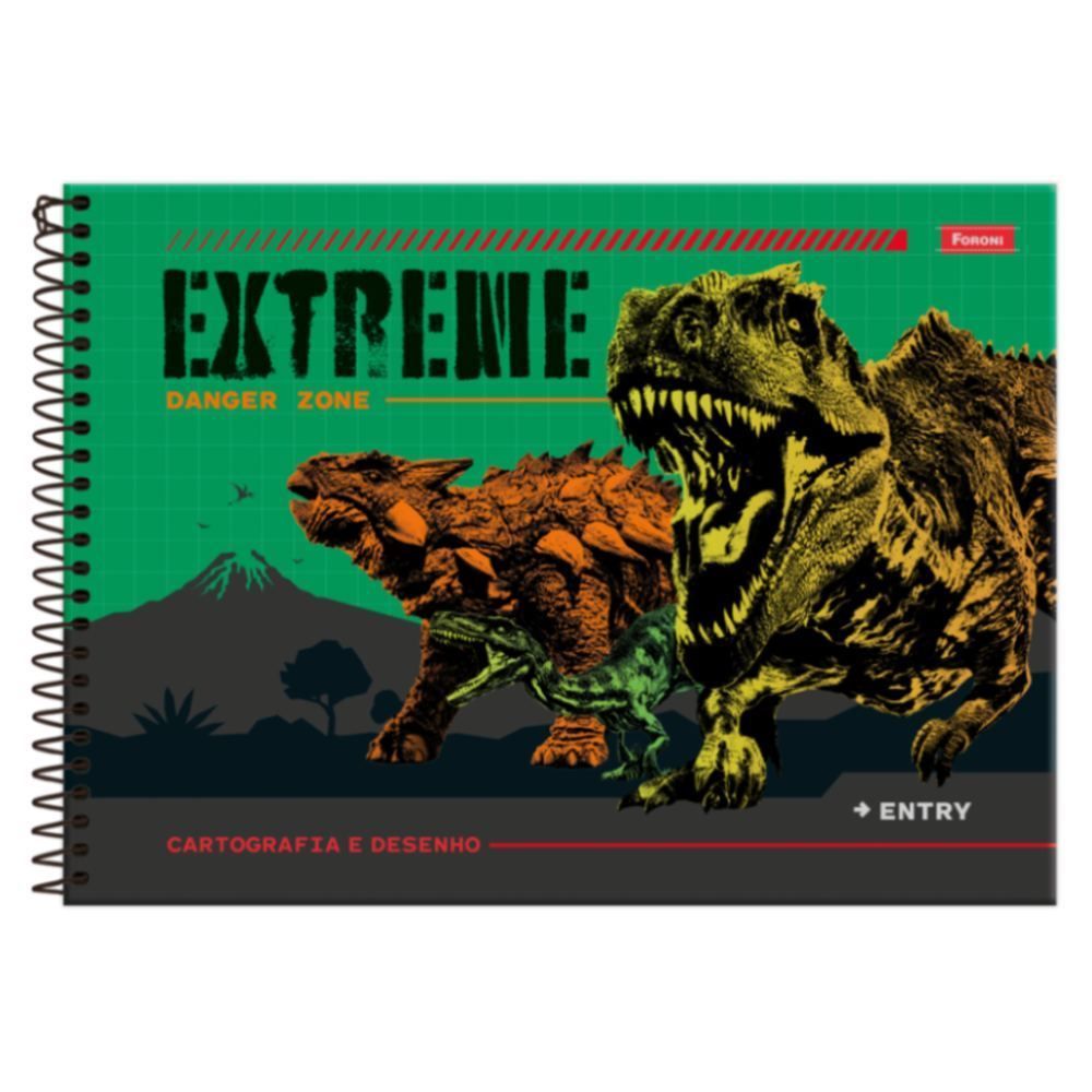 Caderno Cartografia Sauros 80 Folhas Foroni - Sortido