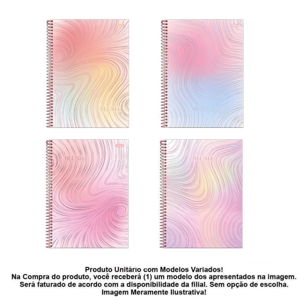 Caderno Colegial Espiral Blush 160 Folhas Foroni - Sortido 