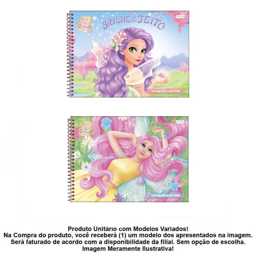 Caderno de Cartografia Conto de Fadas 80 Folhas Jandaia - Sortido