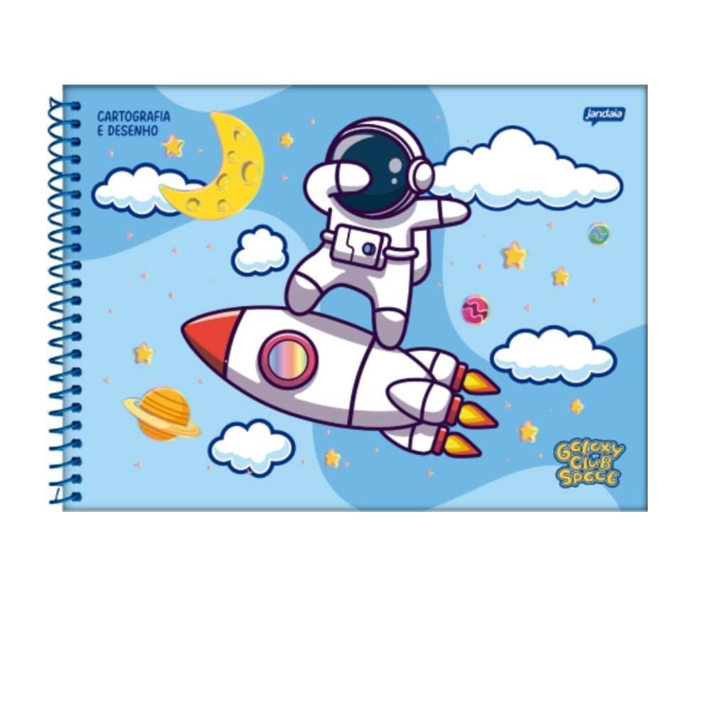 Caderno de Cartografia Galaxy Club Space 80 Folhas Jandaia - Sortido